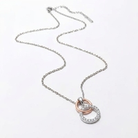 Collier pendentif QX en argent sterling 925 plaqué or 18 carats avec zircone cubique entrelacée, pendentif pavé, fournisseur d'usine de bijoux en gros