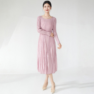 Miyake Vestido Casual Plisado Mujer Verano Sin Mangas Elegante A-line Midi Tejido Stock Entrega Rápida - Product Image 5