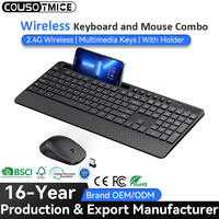Clavier d'ordinateur personnalisé allemand, français, espagnol, arabe, AZERTY, taille standard, clavier sans fil ergonomique et souris