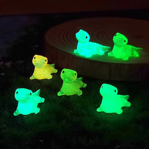 Mini figurines de dinosaures en résine phosphorescente, peintes à la main, colorées, transparentes, ornements animaux, pour jardin féerique, artisanat DIY, cadeaux de fête - Product Image 2