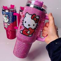 Venta al por mayor de fábrica: Vaso térmico de acero inoxidable de 40 oz, sin BPA, ecológico, de boca ancha con asa y pajita, logotipo personalizado