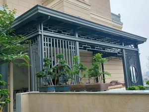 Pavillons de style chinois avec des toits de tuiles et des poutres en forme de grand mur, adaptés aux jardins et aux cours Pergola Gazebo - Product Image 2