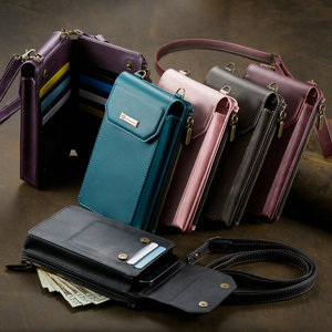 Borsa a tracolla universale con cerniera per carte e soldi con cinturino da polso 3 1 donna/uomo custodia per cellulare multifunzione - Product Image 6