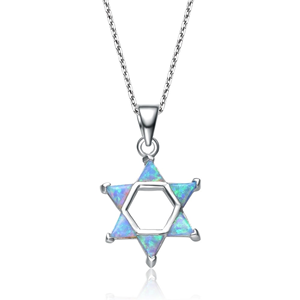 TD Collette Z argento Sterling collana pendente moda con zirconi bianchi e blu - Product Image 1