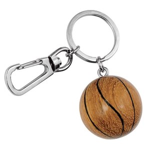 Portachiavi in Metallo con Logo Personalizzato, Design a Forma di Pallone da Basket Senza Scatola - Product Image 1