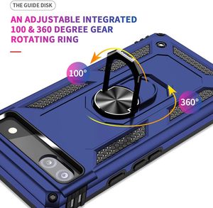 Funda para Google Pixel 6a Heavy Duty Magnetic Phone Cases con anillo protector de pantalla Kickstand Fundas protectoras a prueba de golpes - Product Image 4