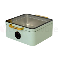 Ensemble de chauffe-plats rectangulaire en acier inoxydable pour buffet 5L/9L couvercle en verre chauffe-plats électrique au gaz pour la restauration et les événements