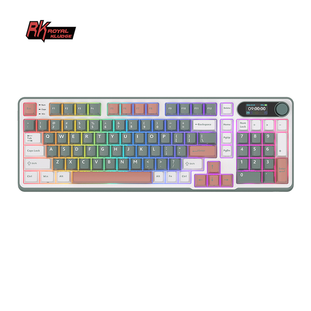 RK Royal Kludge RKS98 98 Key Tri-Mode RGB 2.4G Wireless 3 Modes With TFT Screen TOP Structure Mechanical Keyboard