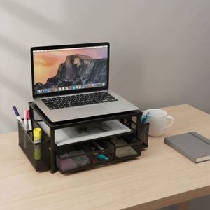 Desk Organizers and <b>Accessories</b> 2-Tier <b>Computer</b> Monitor Stand Riser with Drawer and 2 Pen Holders Laptop Stand - Product Image 4