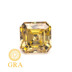 Lemon Yellow Ascher Moissanite Loose Stone Square Shape GRA Certified For Jewelry Making - Product Image 2