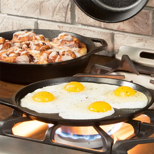 Padella per <span class=keywords><strong>Pizza</strong></span> rotonda in ghisa da 10 pollici perfetta per frittelle, pizze e Quesadillas - Product Image 2