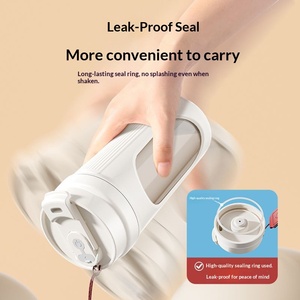 เครื่องปั่นสมูทตี้พกพาไฟฟ้าแบบพกพาขายดี ใช้ในรถยนต์ได้ ชาร์จผ่าน USB  ทำจากสแตนเลส ป้องกันการรั่วซึม กดปุ่มเดียวใช้งานง่าย - Product Image 4