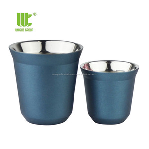 Ensemble de tasses à café pour Couple, qualité supérieure, Double paroi, étiquette privée, expresso voyage Offre Spéciale 80ml/160ml, acier inoxydable, créatif - Product Image 1