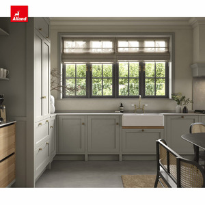 Alland Nordic nuevo moderno elegante en forma de L diseño de madera maciza estilo coctelera cocina gabinete de madera con accesorios y Mesa - Product Image 4