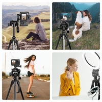 PULUZ Support d'appareil photo numérique professionnel en aluminium léger Trépied universel avec compatibilité avec microphone de conférence