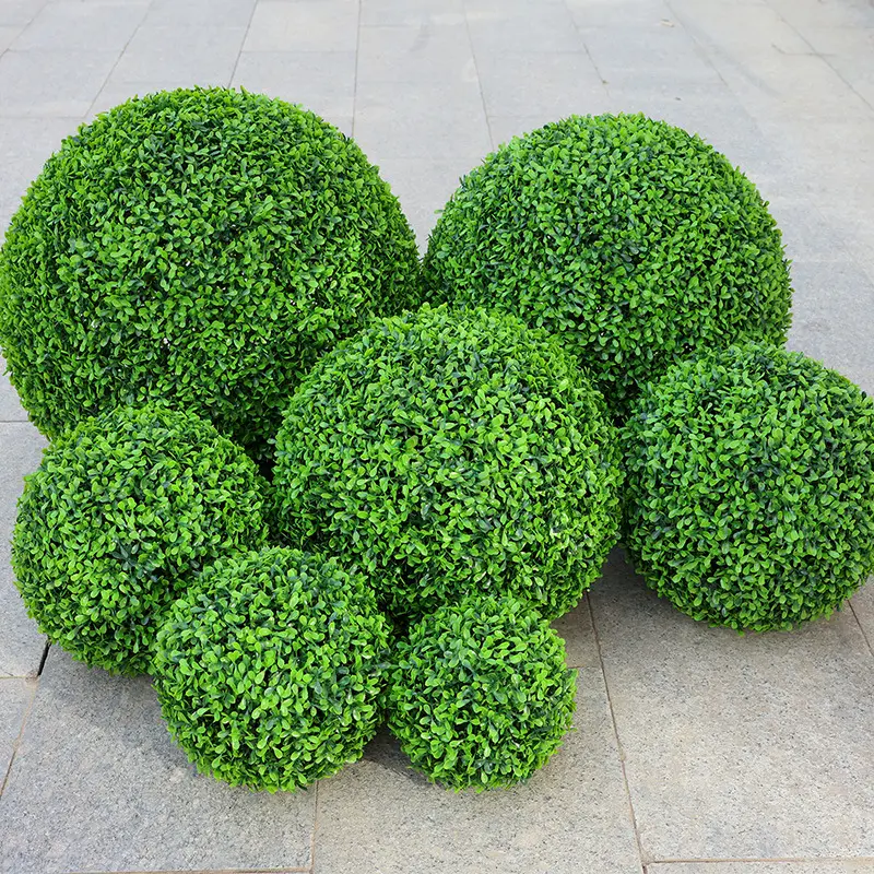 Bola artificial de pendurar para decoração, tamanho misto, bola de madeira artificial para decoração de jardim doméstico