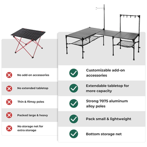 Juego de mesa y silla plegable de aluminio duradero, muebles portátiles para exteriores para comedor, cocina, playa, Camping, uso en taller - Product Image 5