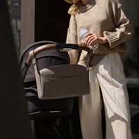 Sac de rangement pour poussette en cuir PU, fabriqué en usine OEM, sac à bandoulière de voyage pour maman, sac à couches pour poussette