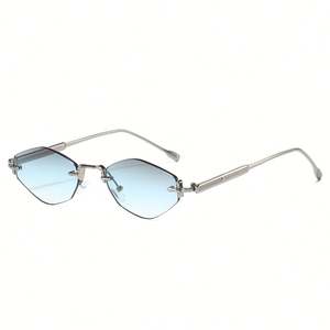 Lunettes de soleil polygonales à monture fine en métal pour hommes et femmes, avec logo personnalisé, protection UV400, collection 2025 - Product Image 4