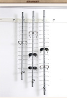 Présentoir mural pour lunettes et lunettes de soleil en alliage d'aluminium écologique avec 12 fentes et bande de verrouillage