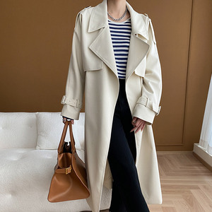 Gabardina <span class=keywords><strong>de</strong></span> estilo británico <span class=keywords><strong>de</strong></span> alta calidad para <span class=keywords><strong>mujer</strong></span>, gabardina larga con cuello vuelto Original para <span class=keywords><strong>mujer</strong></span>, chaquetas cortavientos - Product Image 1