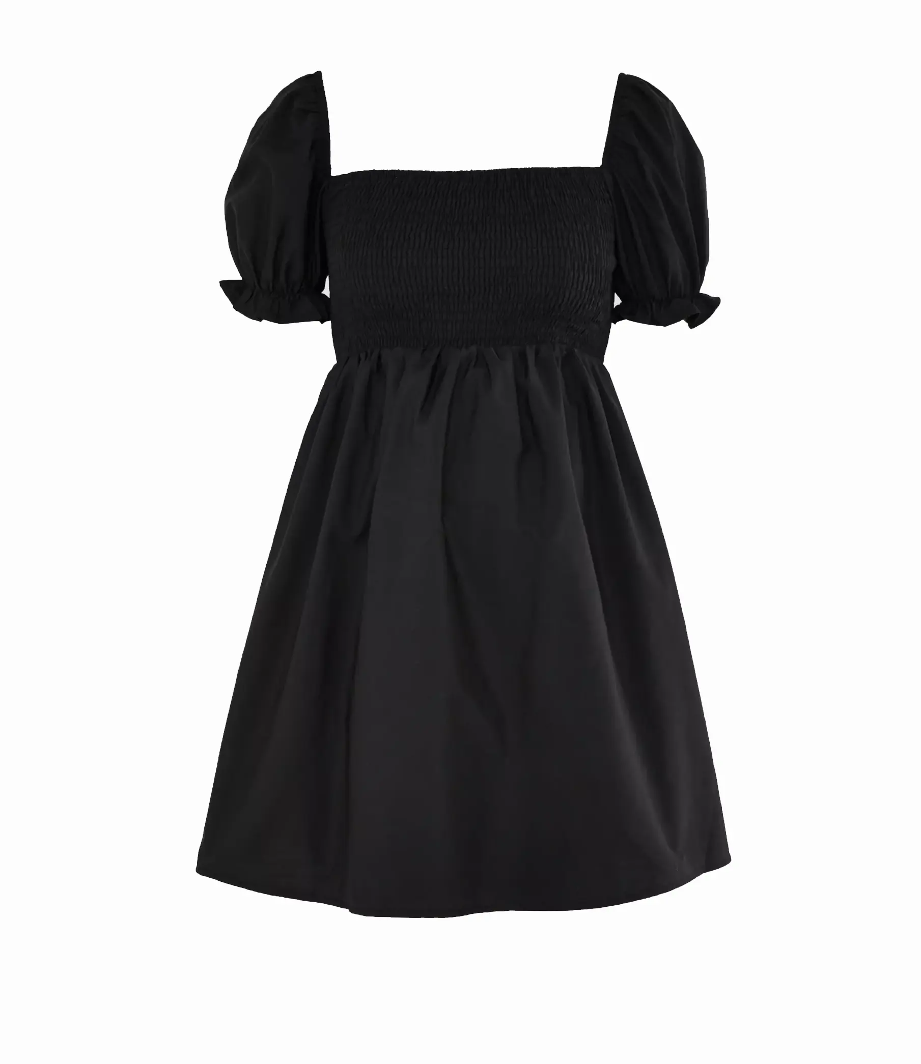 임신 블랙 shirred 스퀘어 넥 출산 가운 드레스