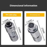 Connecteur de câble d'alimentation étanche IP67 E-Weichat SF6 2-5 broches, prise mâle/femelle d'aviation à insertion rapide en métal 500V 2.5A
