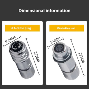 Водонепроницаемый силовой кабельный разъем E-Weichat <span class=keywords><strong>SF6</strong></span> IP67, 2-5 контактов, быстроразъемный, металлический, авиационный, штекер/гнездо, 500В, 2.5А - Product Image 5