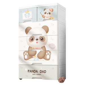 Cassettiera Multistrato per Bambini a Forma di Panda, Armadio Multifunzionale Salvaspazio per Giocattoli e Vestiti - Product Image 2