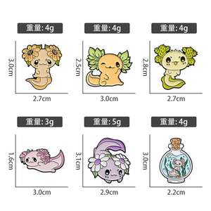 愛らしいアンティークのアホロートルブローチ、かわいいヤモリピン、エラ付き、亜鉛メッキ金属モデル、お土産に - Product Image 5