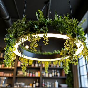 Grande <span class=keywords><strong>Lampadario</strong></span> <span class=keywords><strong>Verde</strong></span> per Ristorante Cinese, Bar, Palestra, Hotel, Ufficio, in Alluminio con Sospensione - Product Image 2