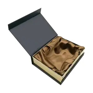 Embalaje de cartón negro de fabricante boesx de regalo plegable cuadrado para caja plegable magnética Premium de peluca