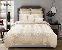 Ensemble de housse de couette brodée de luxe, ensemble de literie brodée de fleurs élégantes, ensemble de couette en microfibre lavée douce