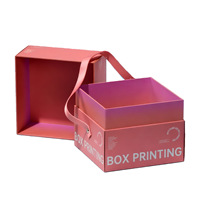 Boîte cadeau personnalisée avec couvercle rigide et base en carton blanc imprimé, emballage en papier avec poignée pour la vente au détail