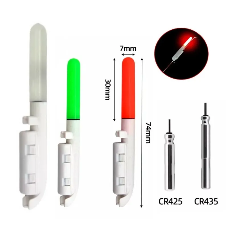 מחיר מפעל חיישן חכם דיג מקלות זוהר 74 מ""מx7 מ""מ LED אזהרת שביתת דיג לילה זוהר מקל נשיכה סוללה כלולה