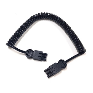 Câble d'extension rétractable en spirale mâle-mâle avec <span class=keywords><strong>connecteur</strong></span> ST 3 broches, cordon d'alimentation CA - Product Image 1
