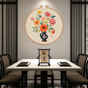 <span class=keywords><strong>Bordado</strong></span> personalizado de diseño de lujo decoración de la pared del hogar flor bordada <span class=keywords><strong>arte</strong></span> de la pared para la decoración de la sala de estar y pasillo - Product Image 4