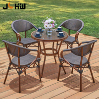Ensemble de meubles de jardin pour restaurant commercial moderne, café, bistrot, chaise de patio extérieure, ensemble de table à manger de jardin