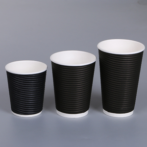 Abrazine effect black gold stamping bicchiere di carta a doppia parete per coffeehouse 8oz 12oz 16oz 20oz - Product Image 5