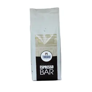 Premium Italian Coffee beans blend TRAIANO CREMA in 1 kg Bag with valve bar intense coffee