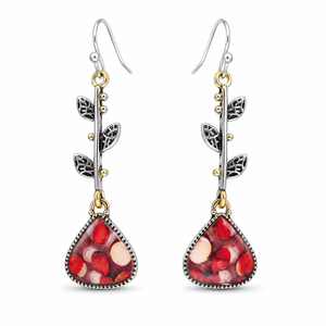 Orecchini a Triangolo con Foglie, Stile Vintage Naturale, Orecchini Pendenti Colorati, Gioielli Bohémien alla Moda per Donne - Product Image 1