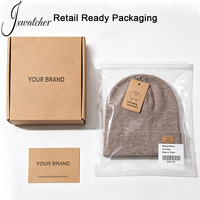 Jxwatcher Bonnets en cachemire tricotés doux et chauds pour l'hiver, à double couche, style décontracté, pour hommes et femmes, avec logo personnalisé