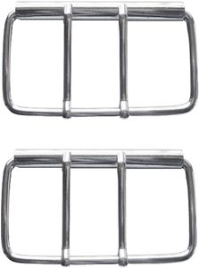 Grande boucle de ceinture à double broche en métal argenté pour la maroquinerie, les sacs, les chaussures et les accessoires (lot de pièces) - Product Image 1