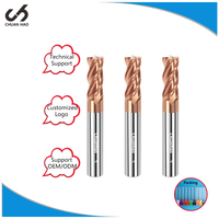 CH prix d'usine personnalisé en acier au tungstène carbure monobloc CNC outils de fraise 4 cannelures HRC65 fraises en bout carrées pour acier inoxydable