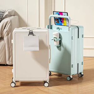 Porte-gobelet de <span class=keywords><strong>voyage</strong></span> multifonctionnel personnalisé, bagages à roulettes larges, bagages à coque rigide avec chargeur USB - Product Image 2