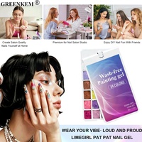 Gel de peinture pour ongles 3-en-1 sans essuyage, 24 couleurs, 360 °   Gel à ongles rotatif à couvercle dégradé, haute pigmentation, mélangeable, effet pudding
