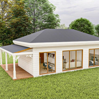 Maisonnette modulaire préfabriquée en acier léger, facile à assembler, écologique, imperméable, avec porte de sécurité, style chinois.