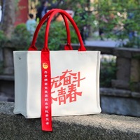 Sac fourre-tout en toile de qualité PP réutilisable et tendance avec logo personnalisé, motif de dessin animé, poignée longue pour femmes, usage quotidien