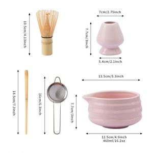 Ensemble d'accessoires pour matcha japonais, MOQ 20 pièces, fouet à matcha rose, bol à matcha, support pour fouet en céramique, kit de cérémonie fait main, personnalisable - Product Image 6
