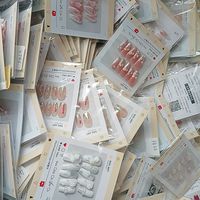 Lot personnalisé de 10 faux ongles français à presser en ABS avec strass, faits à la main, réutilisables, qualité supérieure, tailles XS S M L